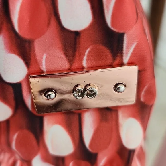 Rare ESCADA Puffer Down Filled Full Zip Jacket Lipstick Print Fur Hood Size 42 Puffers